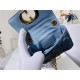 MICRO Dior CARO BAG Supple Cannage Calfskin Blue Mid