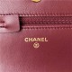 Chanel WALLET ON CHAIN Shiny Lambskin & Gold-Tone Metal Wine A