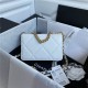 Chanel 19 WALLET ON CHAIN Shiny Lambskin Gold/Silver-Tone & Ruthenium-Finish Metal White A