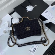 Chanel 19 WALLET ON CHAIN Black A