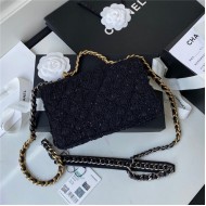 Chanel 19 WALLET ON CHAIN Black A