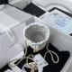 Chanel BUCKET WITH CHAINLambskin Imitation Pearls & Gold-Tone Metal White A