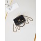 CLUTCH WITH CHAIN AP4168 Shiny Crumpled Calfskin Gold-Metal Black A