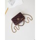 CLUTCH WITH CHAIN AP4168 Shiny Crumpled Calfskin Gold-Metal Burgundy A