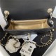 Mini FLAP BAG Lambskin Gold-Metal AS1787 Black Football A