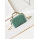 CLUTCH WITH CHAIN AP4168 Shiny Crumpled Calfskin Gold-Metal Green A