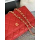 Classic Wallet on Chain AP0250 Grained Calfskin Red Gold Metal B