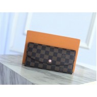 Louis Vuitton Emilie Wallet Damier Ebene Pink High