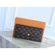 Louis Vuitton Emilie Wallet Damier Ebene Pink High