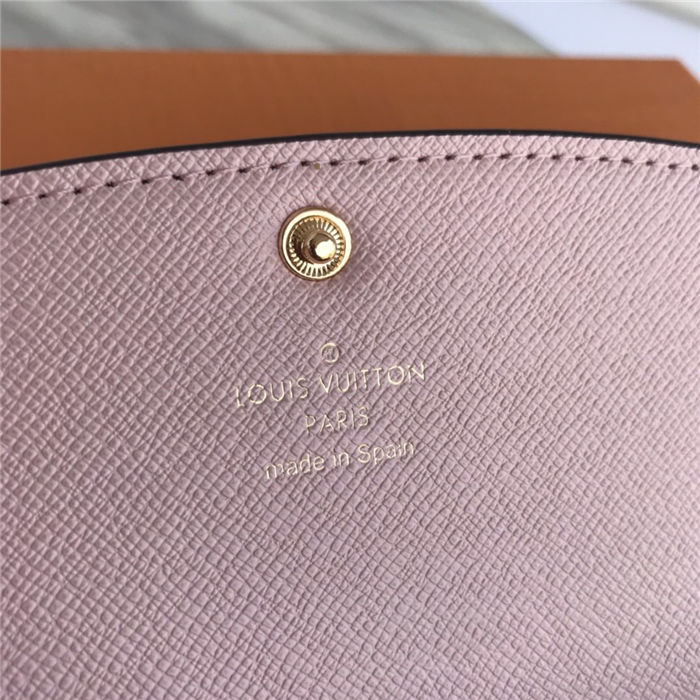 Louis Vuitton Emilie Wallet Damier Ebene Pink High