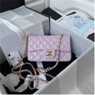 Mini CLASSIC HANDBAG Lambskin Gold Metal Pink A