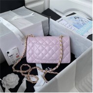 Mini CLASSIC HANDBAG Lambskin Gold Metal Pink A