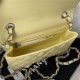 Mini CLASSIC HANDBAG Lambskin Silver Metal Yellow A