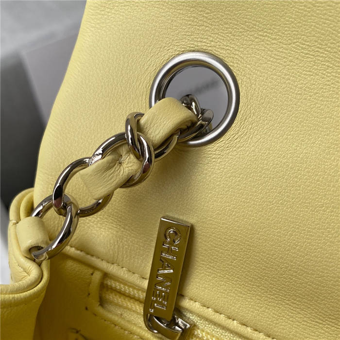 Mini CLASSIC HANDBAG Lambskin Silver Metal Yellow A