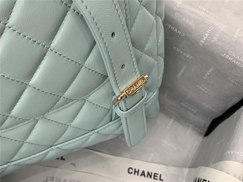 Chanel Medium Backpack Lambskin 91121 Gold-Metal Blue High