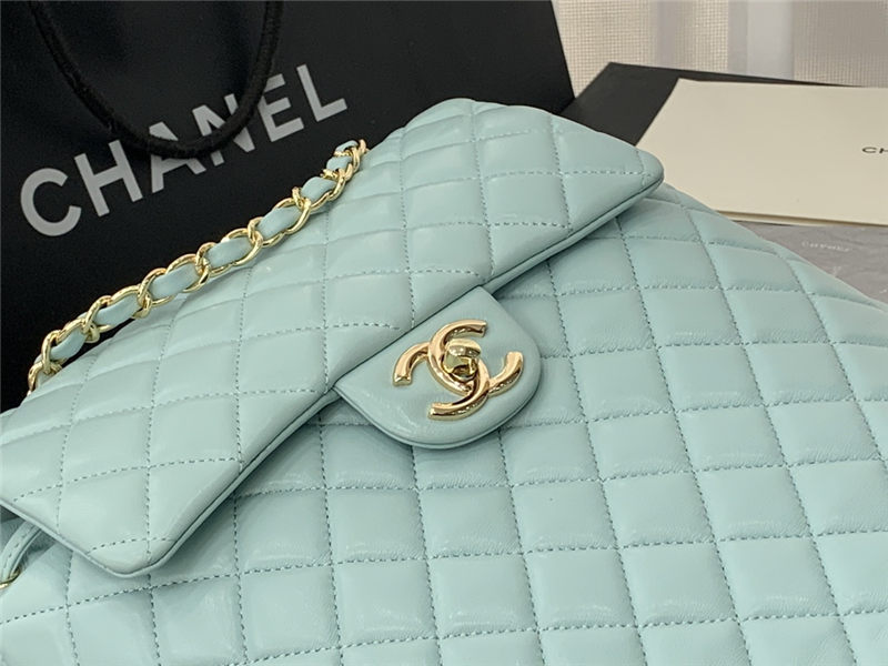 Chanel Medium Backpack Lambskin 91121 Gold-Metal Blue High