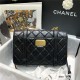 Chanel FLAP BAG Aged Calfskin & Gold-Tone Metal AS2696 Black High