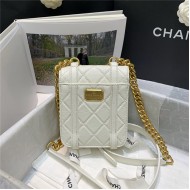 Chanel MINI FLAP BAG Aged Calfskin & Gold-Tone Metal AS2695 White High