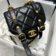 Chanel MINI FLAP BAG Aged Calfskin & Gold-Tone Metal AS2695 Black High