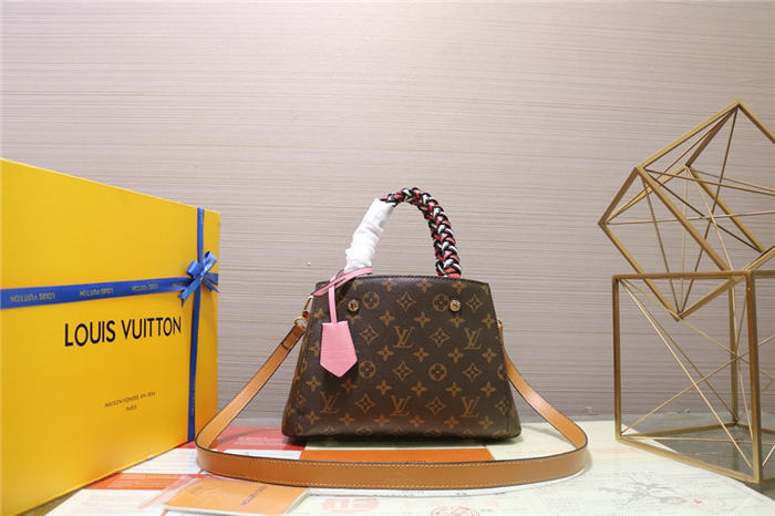 Louis Vuitton Montaigne BB Bag With Braided Handle Monogram M44671