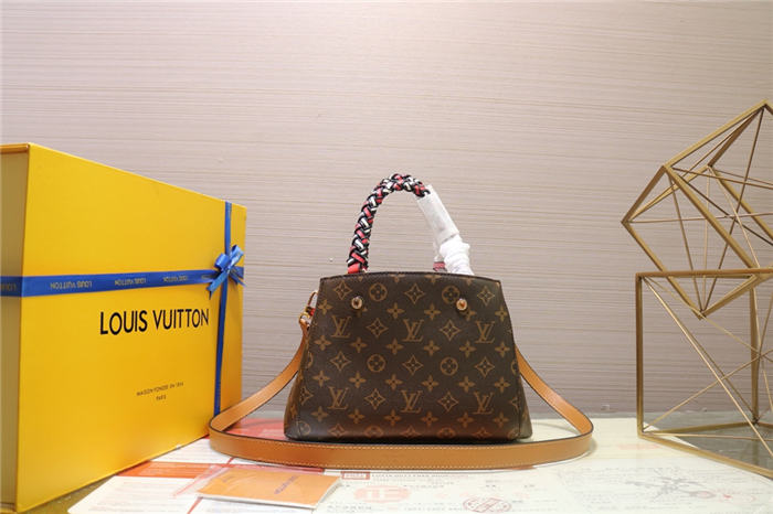 Louis Vuitton Montaigne BB Bag With Braided Handle Monogram M44671