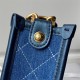 HOBO HANDBAG AS4532 Washed denim & gold-tone metal blue A