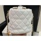 Chanel BUCKET BAG Lambskin Imitation Pearls & Gold-Tone Metal AS2608 White High