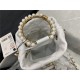 Chanel BUCKET BAG Lambskin Imitation Pearls & Gold-Tone Metal AS2608 White High