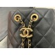 Chanel BUCKET BAG Lambskin Imitation Pearls & Gold-Tone Metal AS2608 Black High