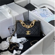 Chanel MINI FLAP BAG Calfskin & Gold-Tone Metal AS2638 White A