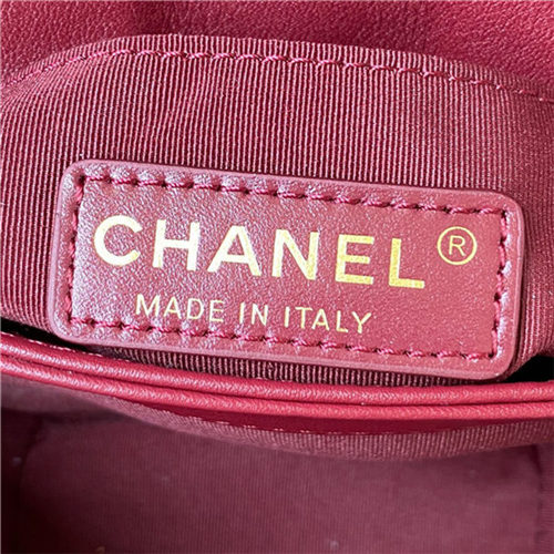 Chanel MINI FLAP BAG Calfskin & Gold-Tone Metal AS2638 Burgundy A