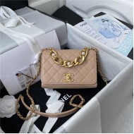 Chanel MINI FLAP BAG Calfskin & Gold-Tone Metal AS2638 Nude A