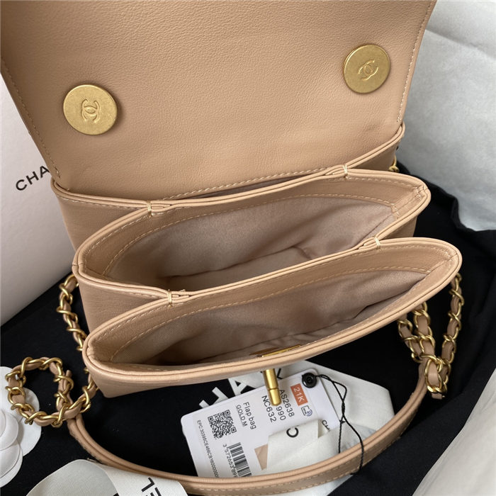 Chanel MINI FLAP BAG Calfskin & Gold-Tone Metal AS2638 Nude A