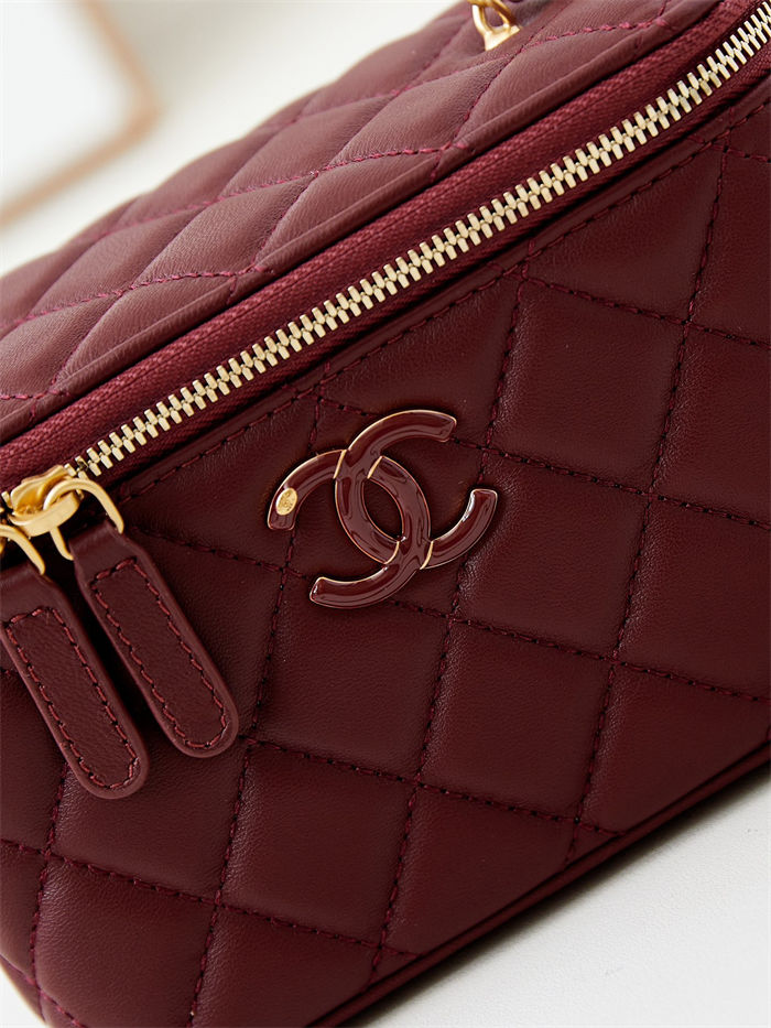 Chanel Vanity with Chain AP3940 Lambskin Burgundy High