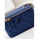 Chanel Vanity with Chain AP3940 Lambskin Blue High