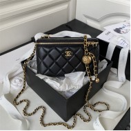 Chanel Vanity with Chain AP2303 Lambskin Gold Metal Black High