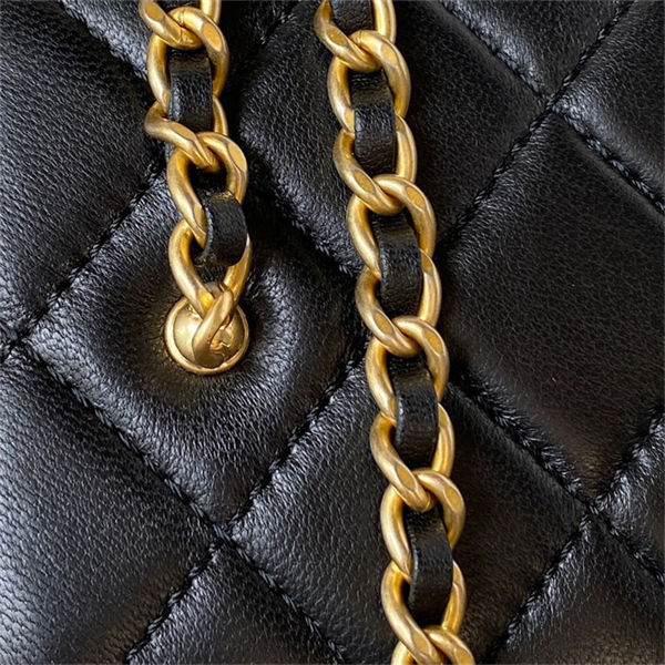 Chanel Vanity with Chain AP2303 Lambskin Gold Metal Black High