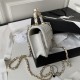 FLAP PHONE HOLDER WITH CHAIN AP3226 Lambskin Gold-Tone Metal White A