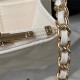 FLAP PHONE HOLDER WITH CHAIN AP3226 Lambskin Gold-Tone Metal White A