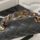 FLAP PHONE HOLDER WITH CHAIN AP3226 Lambskin Gold-Tone Metal Grey A