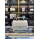 MINI FLAP BAG WITH TOP HANDLE AS2431 Grained Calfskin & Gold-Tone White High