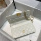 Chanel WALLET ON CHAIN Calfskin & Gold-Tone Metal AP2289 White High