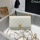 Chanel WALLET ON CHAIN Calfskin & Gold-Tone Metal AP2289 White High