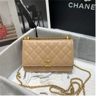 Chanel WALLET ON CHAIN Calfskin & Gold-Tone Metal AP2289 Beige High