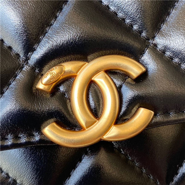 Chanel WALLET ON CHAIN Calfskin & Gold-Tone Metal AP2289 Black A