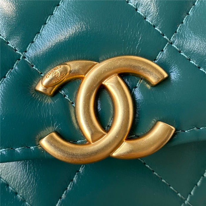 Chanel WALLET ON CHAIN Calfskin & Gold-Tone Metal AP2289 Green A