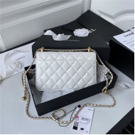 Chanel WALLET ON CHAIN Calfskin & Gold-Tone Metal AP2289 White A