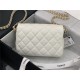 Chanel SMALL FLAP BAG Grained Calfskin & Gold-Tone Metal AS2528 White High