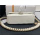 Chanel SMALL FLAP BAG Grained Calfskin & Gold-Tone Metal AS2528 White High