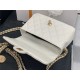 Chanel SMALL FLAP BAG Grained Calfskin & Gold-Tone Metal AS2528 White High